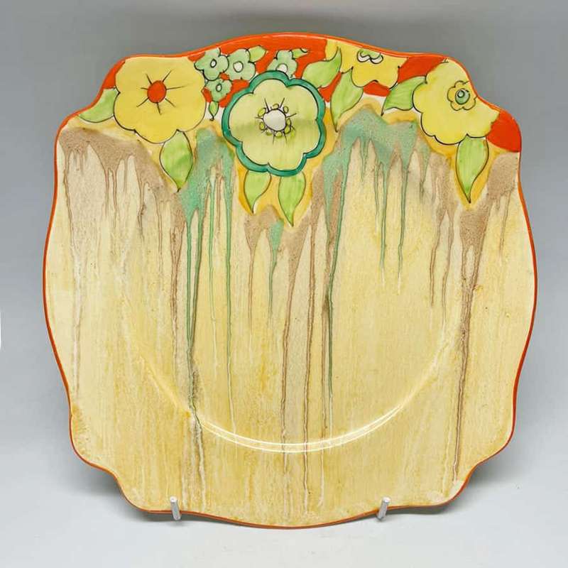 Clarice Cliff Bizarre Plate Jonquil Pattern Leda Shape