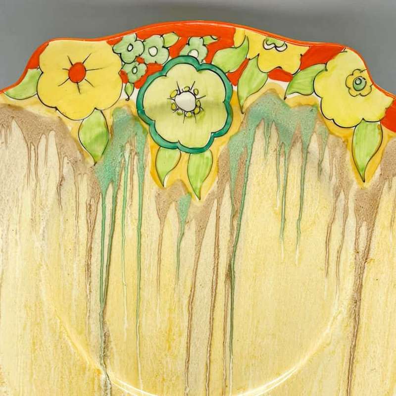 Clarice Cliff Bizarre Plate Jonquil Pattern Leda Shape