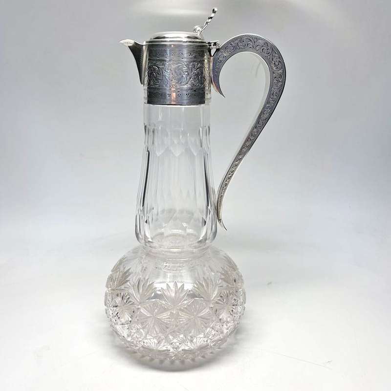Hallmarked Silver Mounted Claret Jug Birm 1903