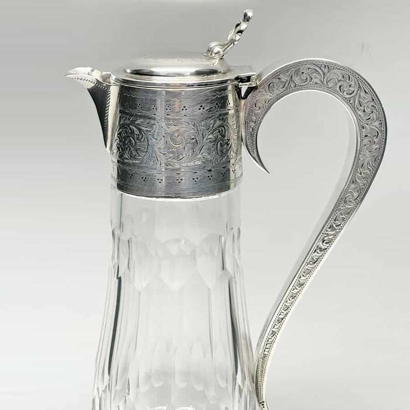 Hallmarked Silver Mounted Claret Jug Birm 1903