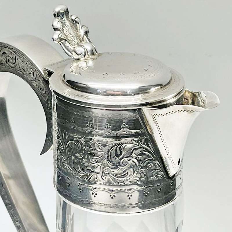 Hallmarked Silver Mounted Claret Jug Birm 1903