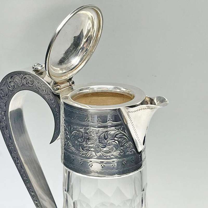 Hallmarked Silver Mounted Claret Jug Birm 1903