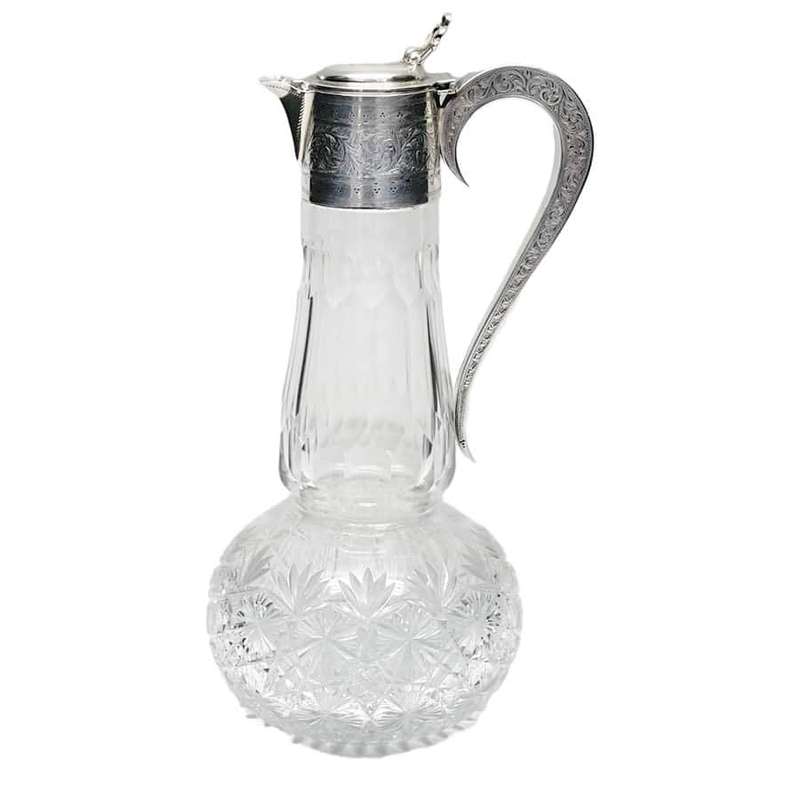 Hallmarked Silver Mounted Claret Jug Birm 1903