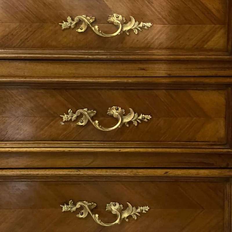 Antique French C1880 French Louis XV Walnut Vanity Chest