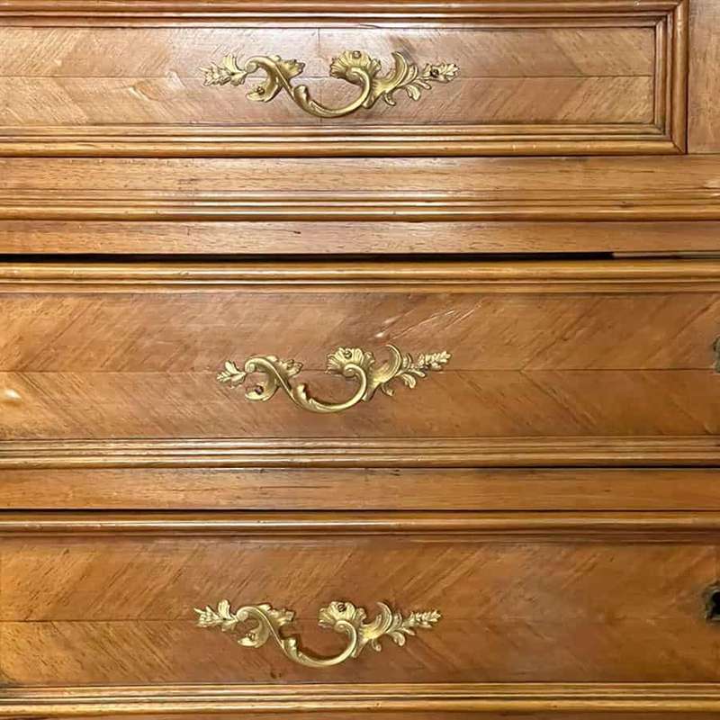 Antique French C1880 French Louis XV Walnut Vanity Chest