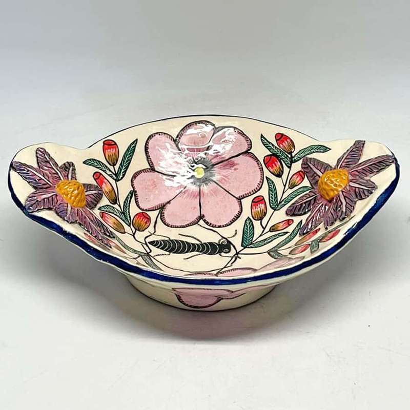 Ardmore Hand Painted Floral Bowl By Getrude 2007
