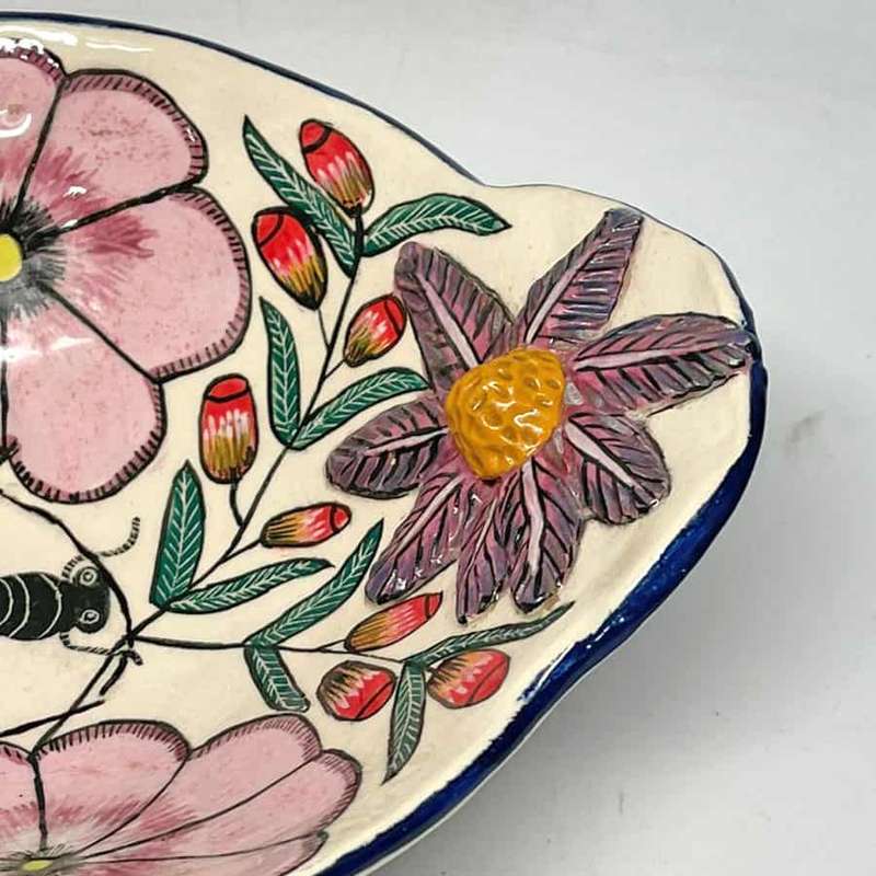 Ardmore Hand Painted Floral Bowl By Getrude 2007