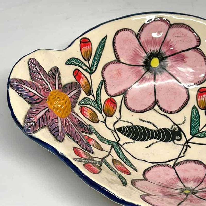 Ardmore Hand Painted Floral Bowl By Getrude 2007