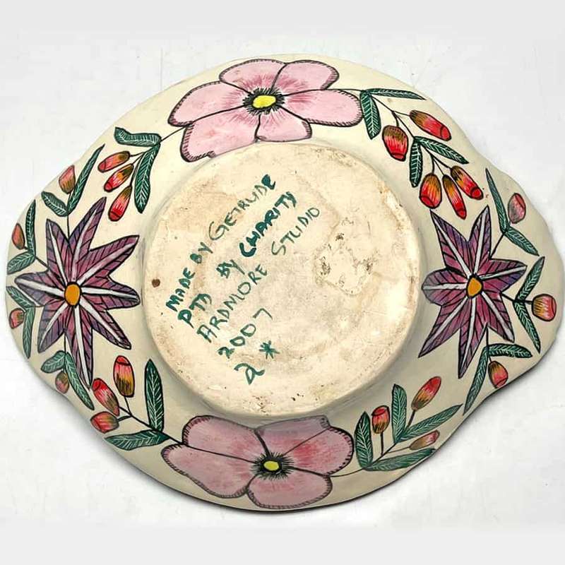 Ardmore Hand Painted Floral Bowl By Getrude 2007