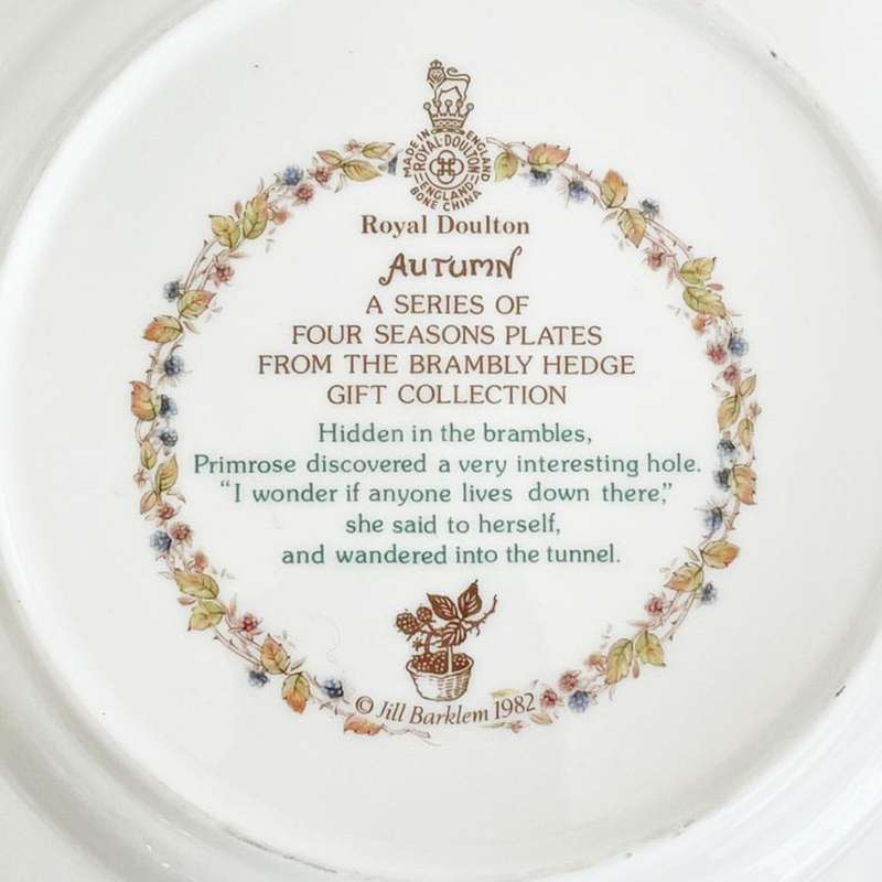 Brambly Hedge Royal Doulton Autumn  Plate