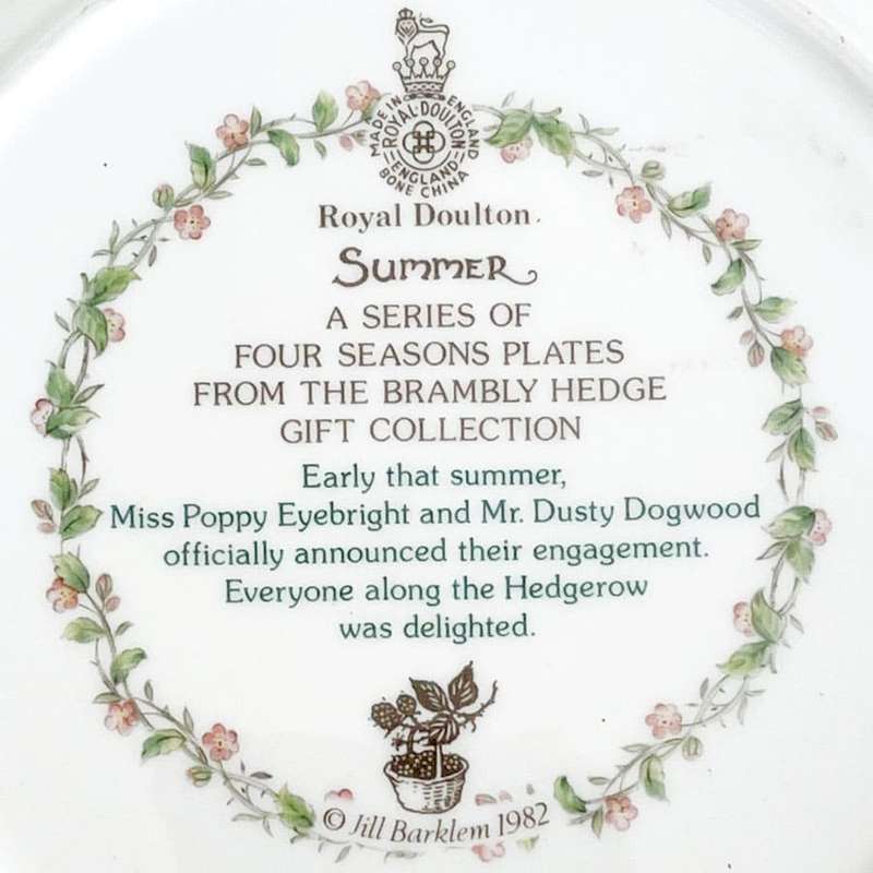 Brambly Hedge Royal Doulton Summer Plate 16cm