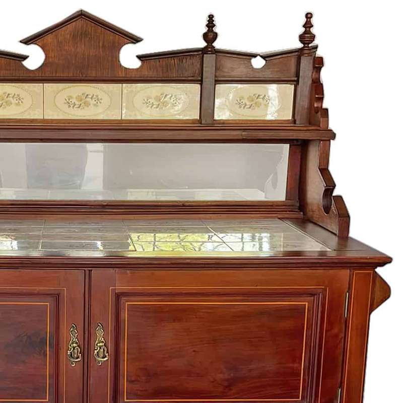 Edwardian Tiled Mahogany Washstand C1910
