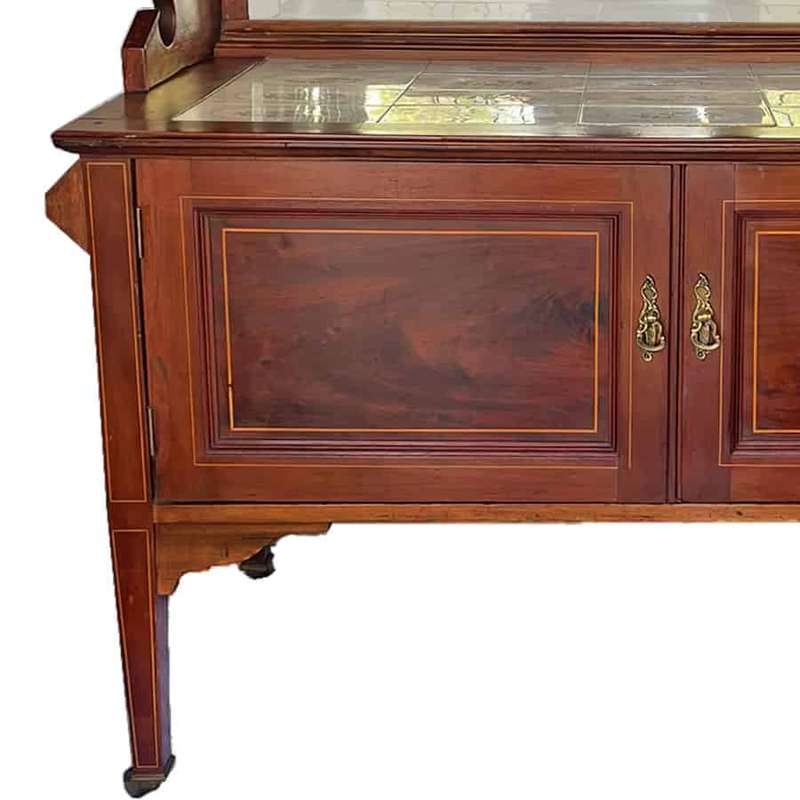 Edwardian Tiled Mahogany Washstand C1910