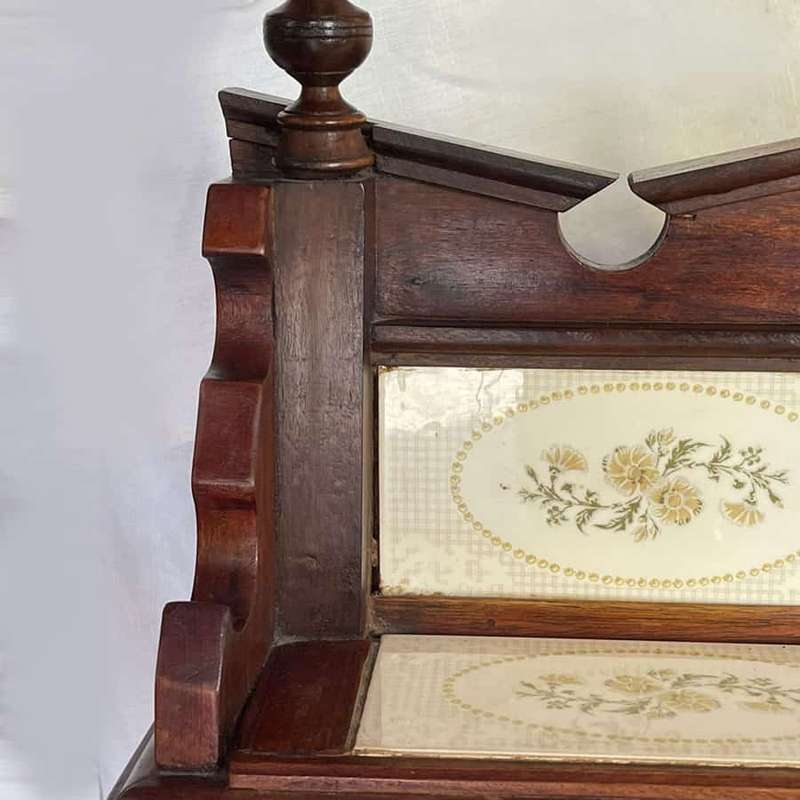 Edwardian Tiled Mahogany Washstand C1910