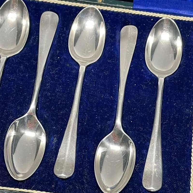 Hallmarked Silver Birmingham 1925 Rat Tail Tea Spoons