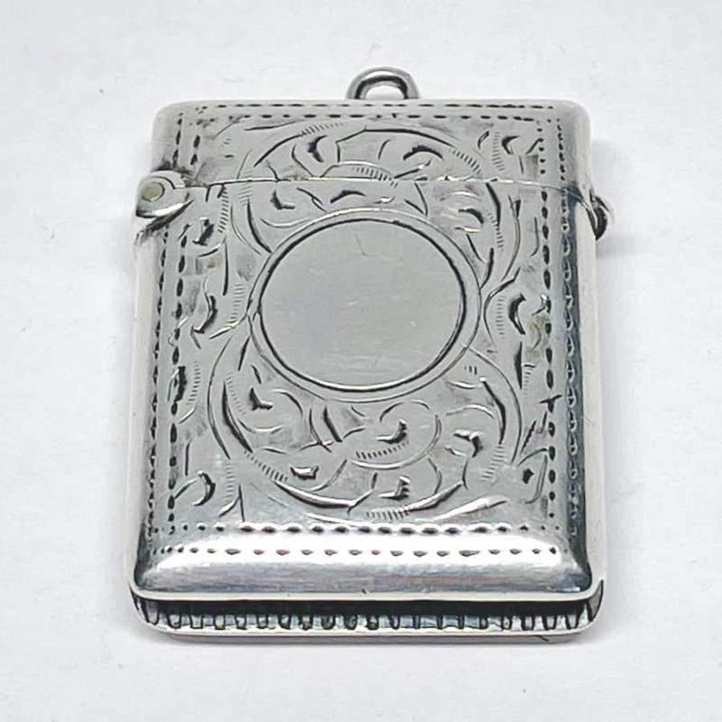 Hallmarked Silver Vesta Case Birmingham 1902
