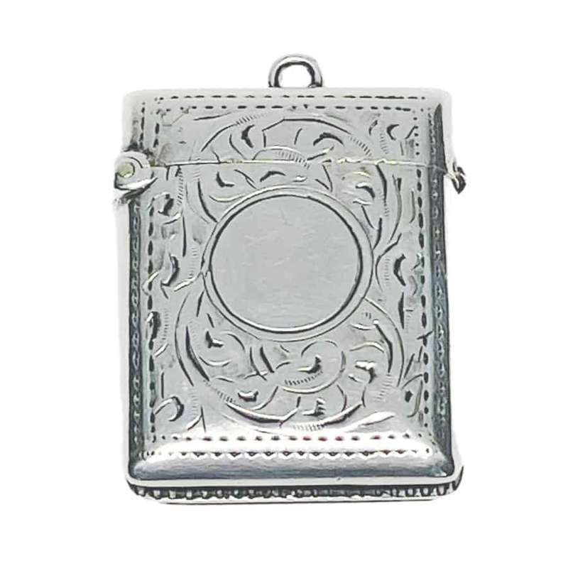 Hallmarked Silver Vesta Case Birmingham 1902