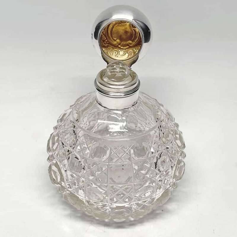 Silver Topped Perfume Bottle Birmingham 1902
