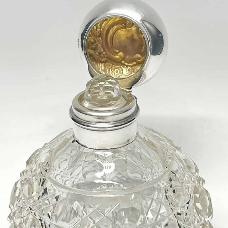 Silver Topped Perfume Bottle Birmingham 1902