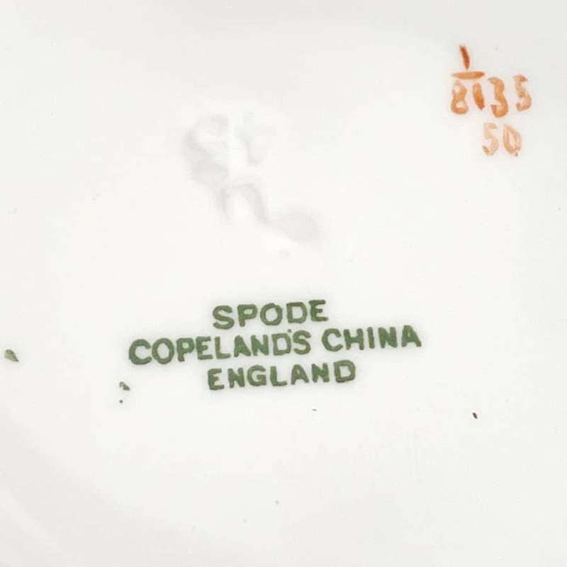 Spode Copelands China Green Flowers In A Basket Trio