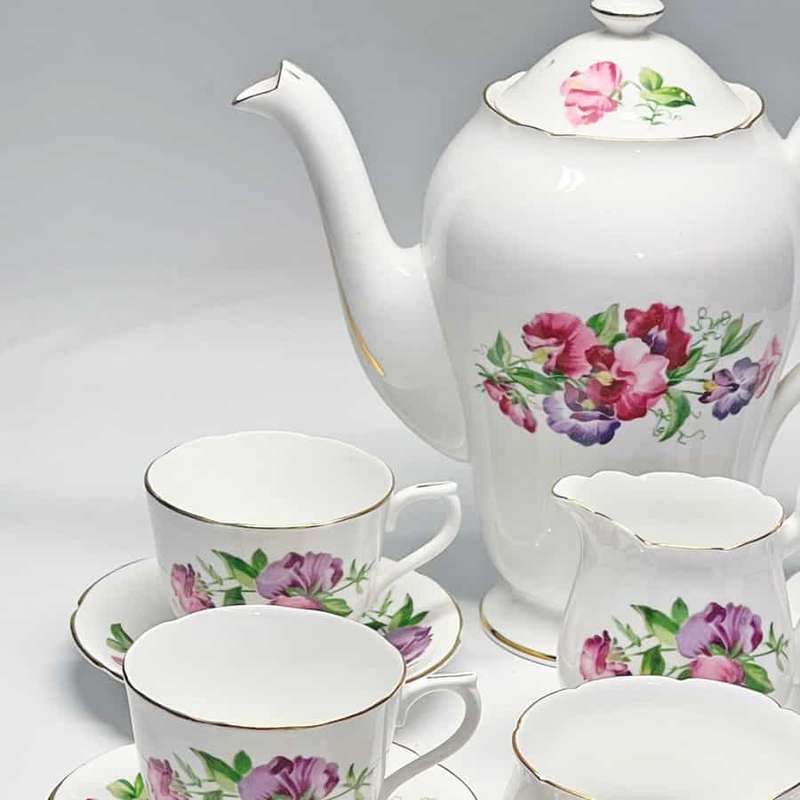 Collingwood's Bone China Sweet Pea Coffee Service