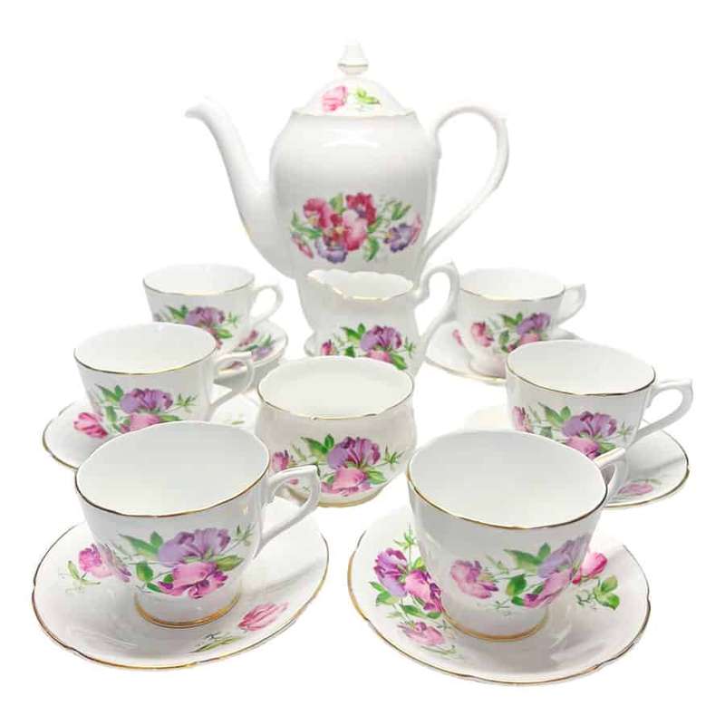 Collingwood's Bone China Sweet Pea Coffee Service