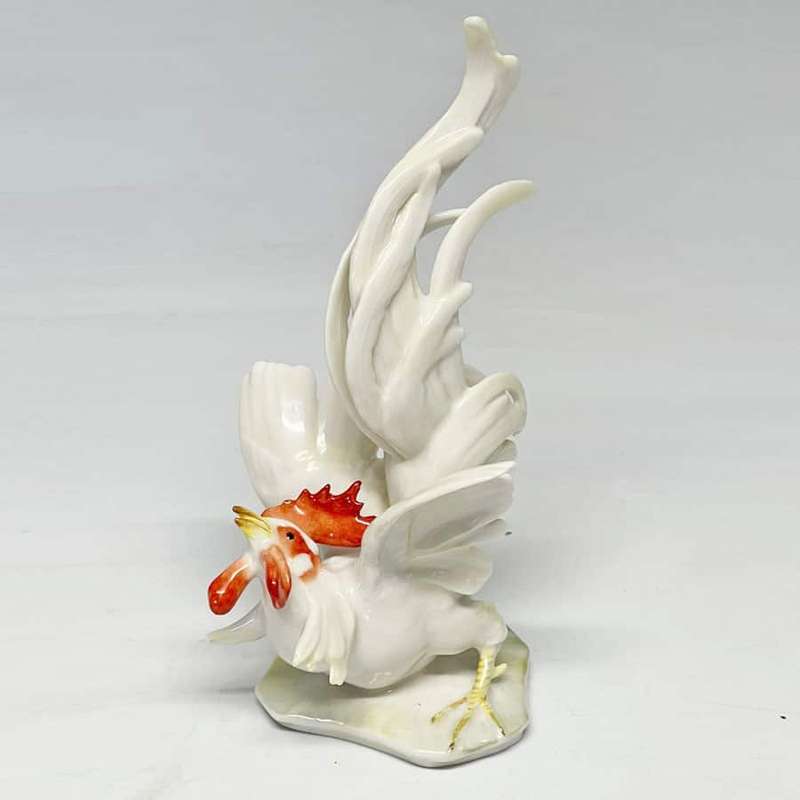 Hutschenreuther Rare Fighting Cock Figurine