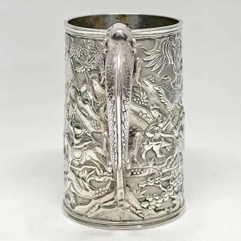 Rare Chinese Silver Export Tankard Leeching 1870