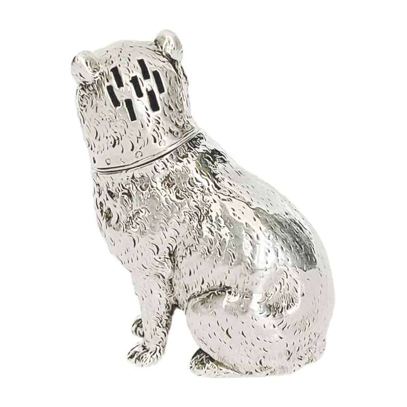 Rare Victorian Cast Silver Novelty Cat Pepperrette London 1877 Edward Stockwell
