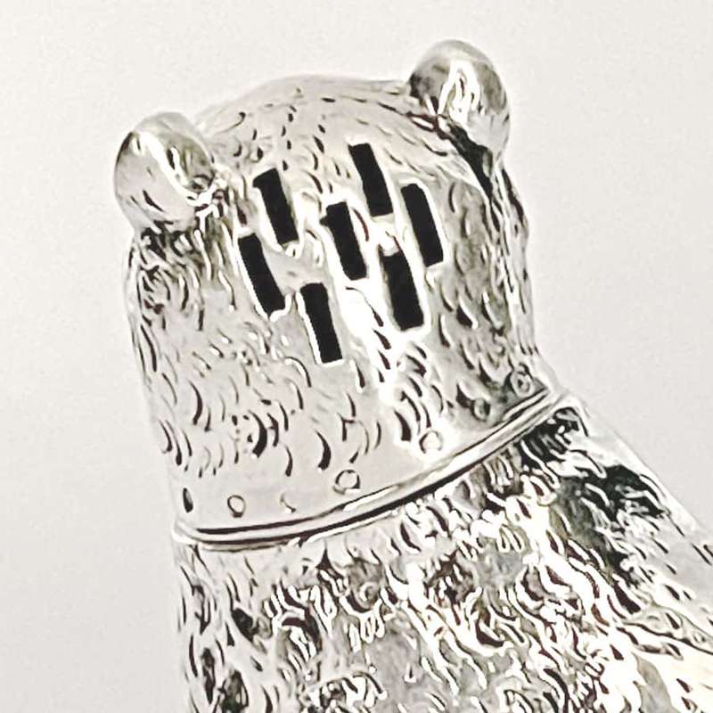 Rare Victorian Cast Silver Novelty Cat Pepperrette London 1877 Edward Stockwell
