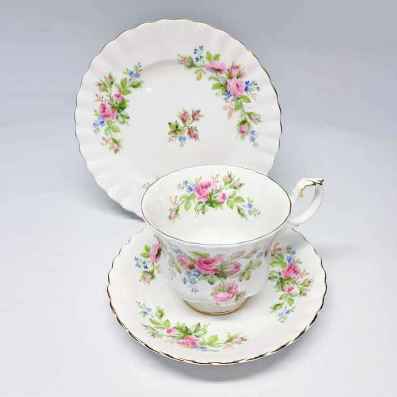 Royal Albert Moss Rose Tea Trio
