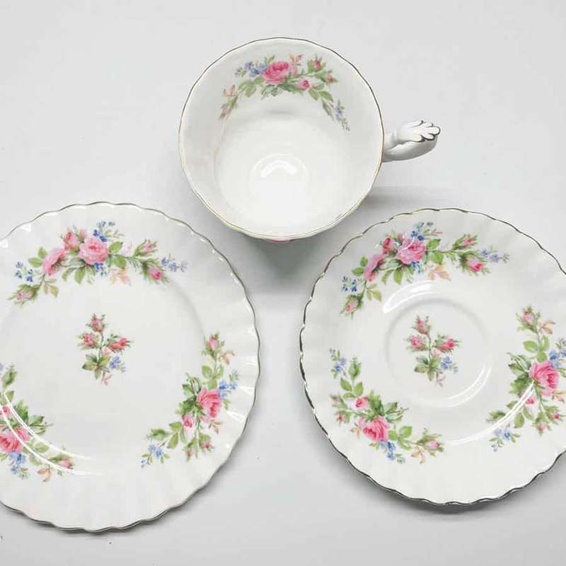 Royal Albert Moss Rose Tea Trio