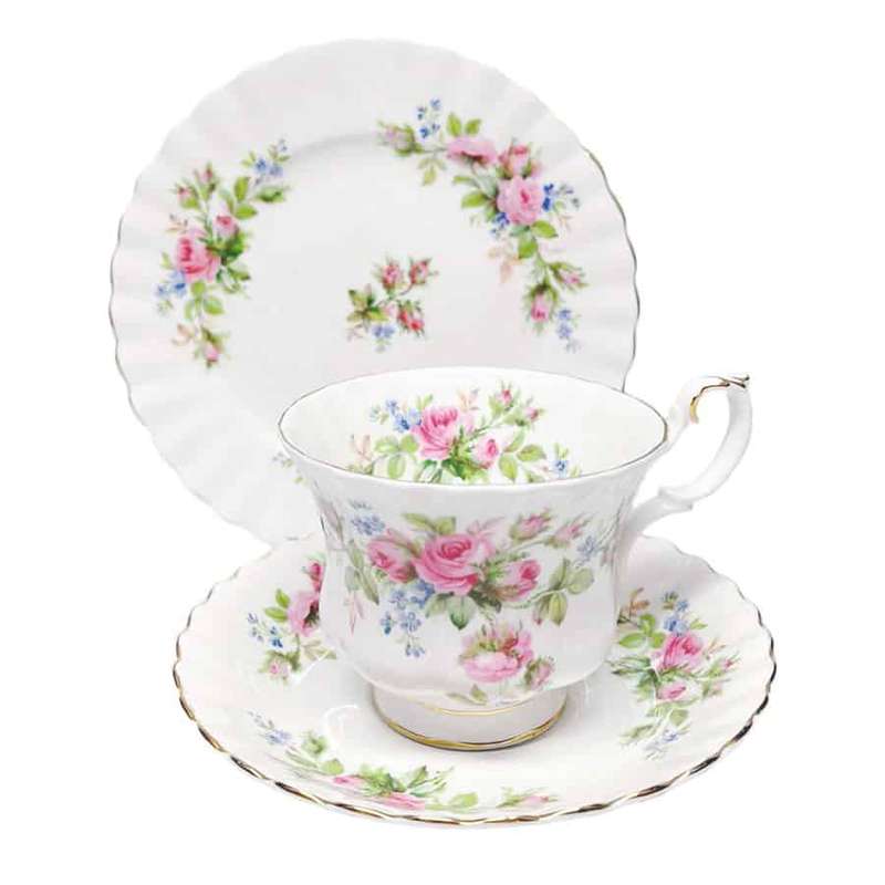 Royal Albert Moss Rose Tea Trio