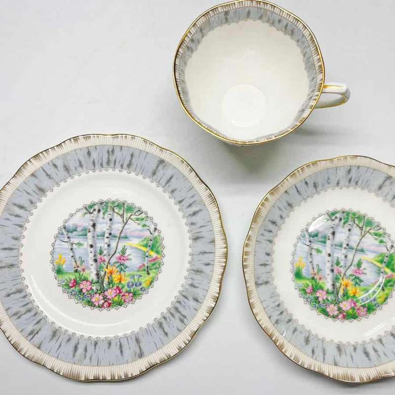 Royal Albert Silver Birch Tea Trio