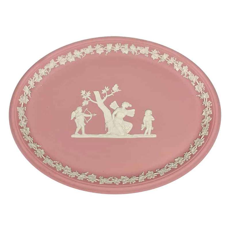 Wedgwood Pink Jasperware Angel Cherub Scene