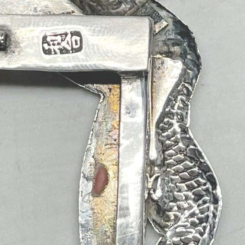 Chinese Silver Battling Dragons Picture Frame 1890