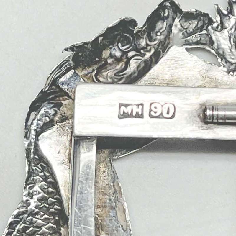 Chinese Silver Battling Dragons Picture Frame 1890