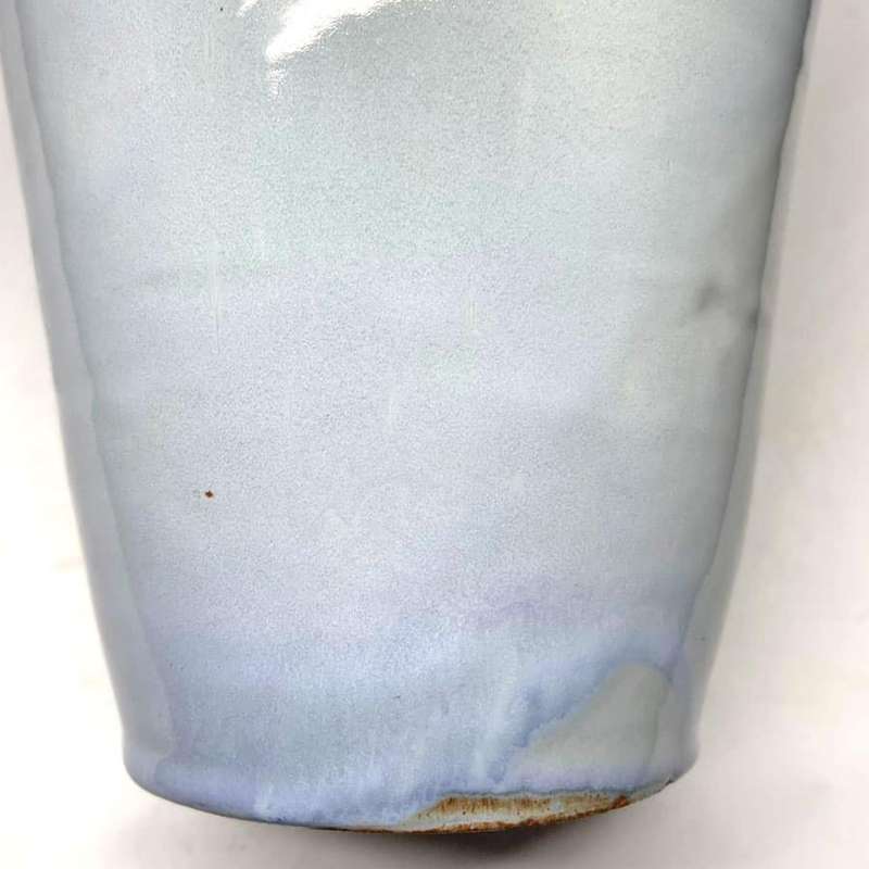 Linnware Pottery Unusual Green Purple Glaze Vase