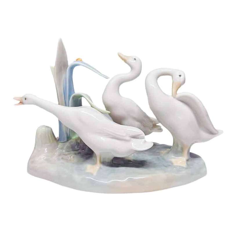 Lladro Geese Group In Reeds 4549