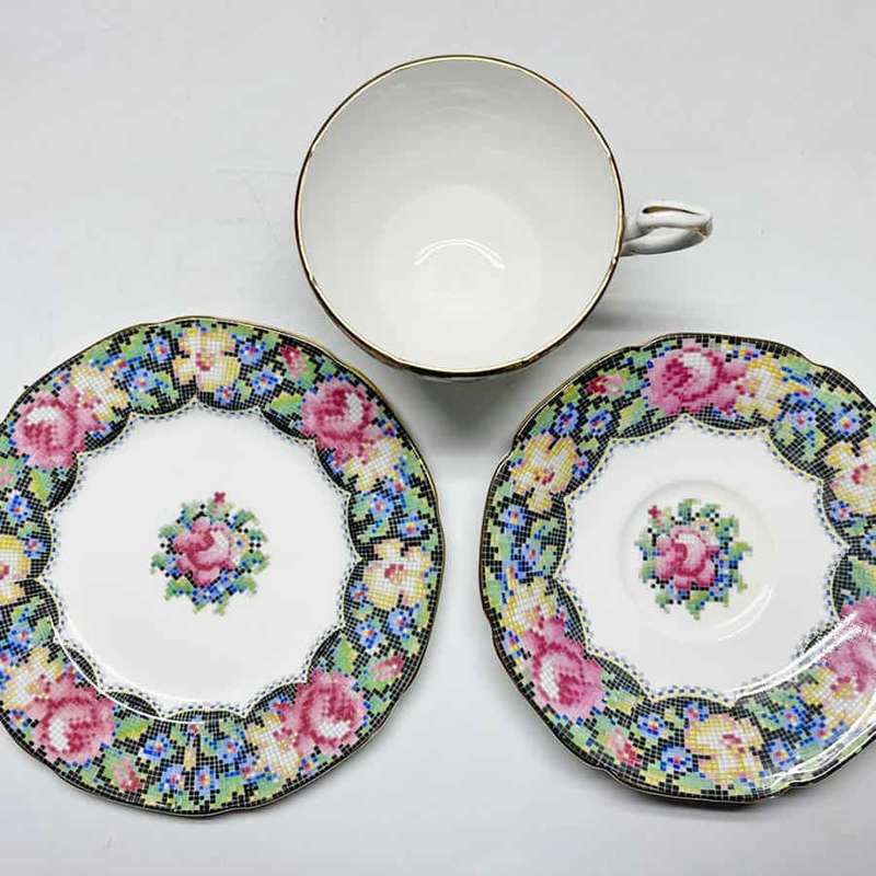 Paragon Gingham Rose Petit Point Trio