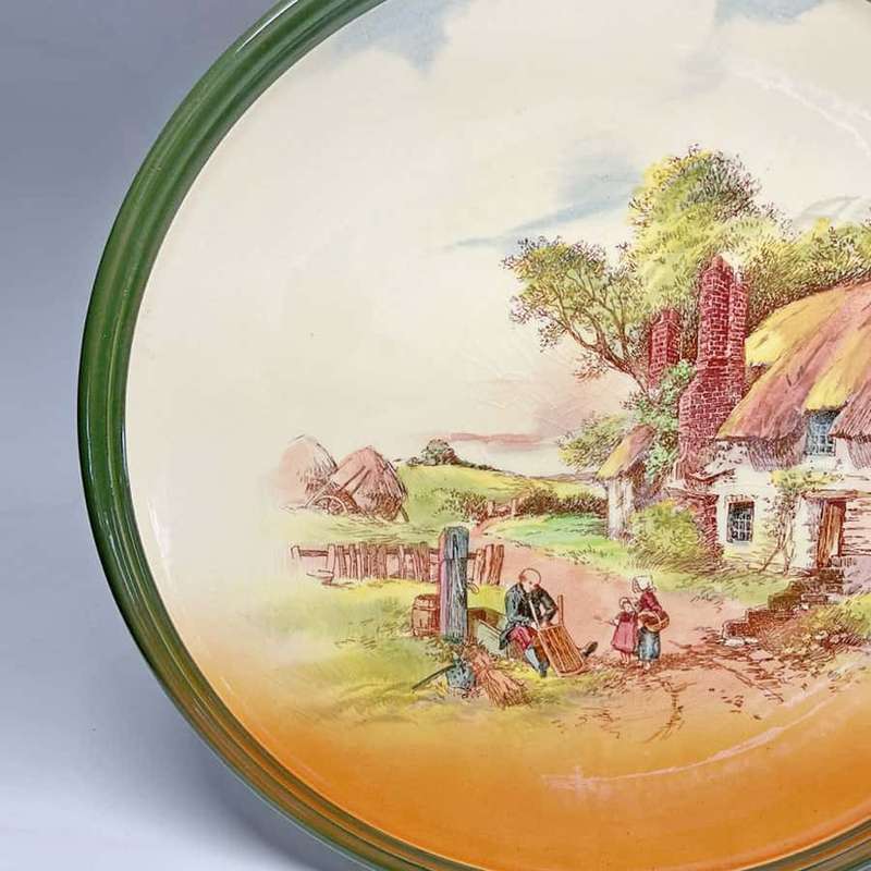 Royal Doulton Rustic England Charger Green Border D5694