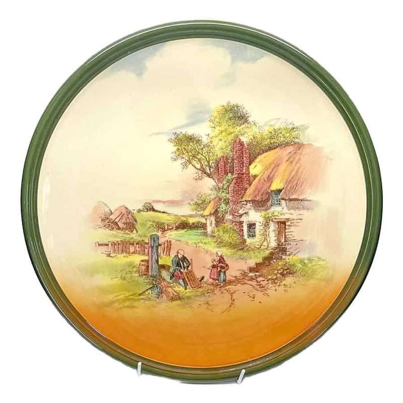 Royal Doulton Rustic England Charger Green Border D5694