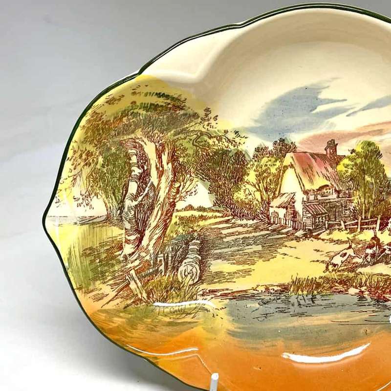 Royal Doulton Rustic England Art Nouveau Shaped  Bowl