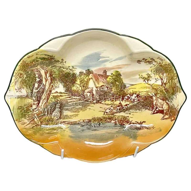 Royal Doulton Rustic England Art Nouveau Shaped  Bowl