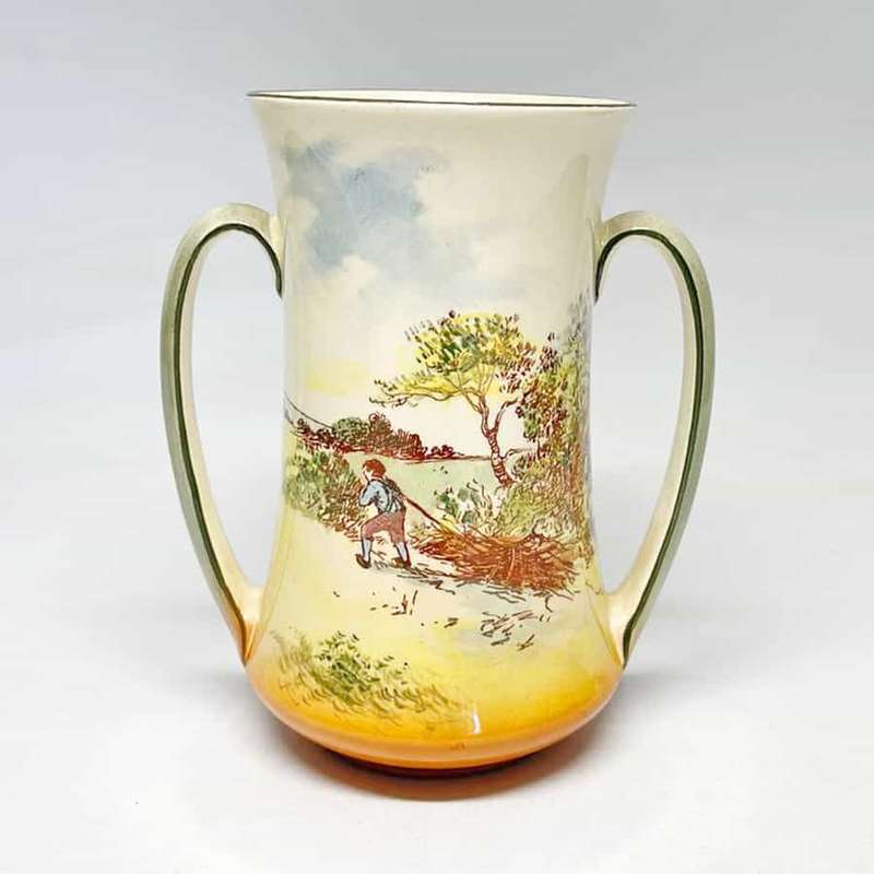 Royal Doulton Two Handle Vase Rustic England