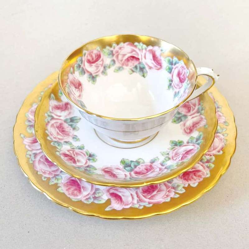 Tuscan China Pink Rose Trio