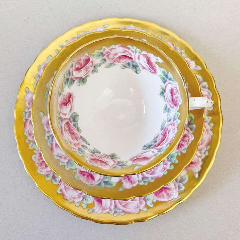 Tuscan China Pink Rose Trio