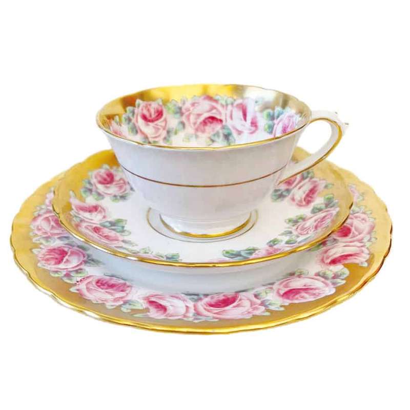Tuscan China Pink Rose Trio