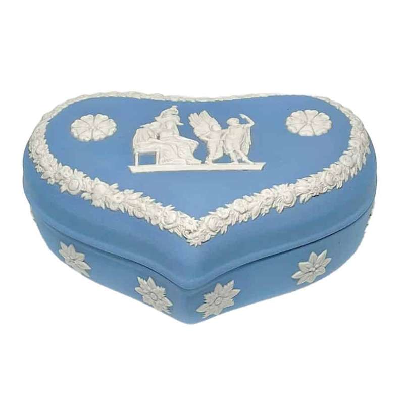 Wedgwood Jasperware Heart Shaped Angel Trinket