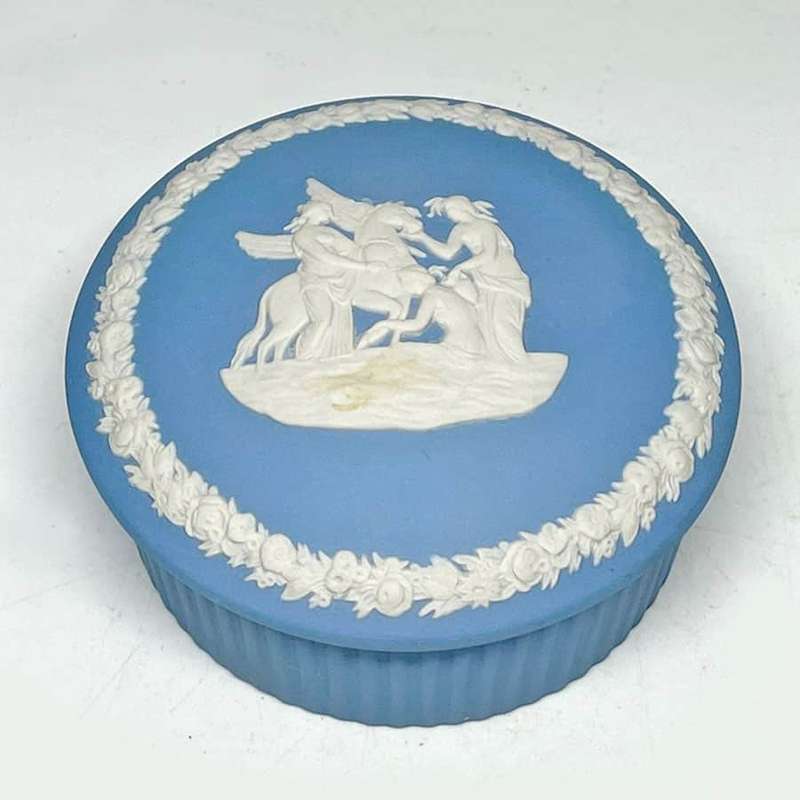 Wedgwood Jasperware Light Blue Pegasus Covered Bowl